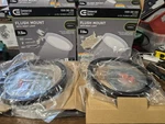 2-COMMERCIAL Electric 7.5IN Dimmable Led Color Changing Flush Mount 565682111. Fixed Price $30.00.