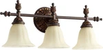 Quorum Rio Salado Vanity, 3-LIGHT, 300 Total Watts, Toasted Sienna With Silver. Fixed Price $190.29.