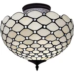 Black And White Tiffany Style Two Light Semi Flush Ceiling Lamp. Fixed Price $287.99.