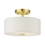 Livex Lighting 51052 Meridian 11"W Semi-flush Drum Brass. Fixed Price $125.96.
