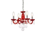 Elegant Lighting V7804D15/RC Rococo 15"W Crystal - Red. Fixed Price $100.10.