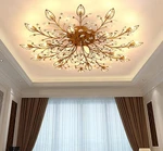 Modern Crystal Ceiling Light Fixture,gold Semi Flush Mount Chandeliers,crysta.... Fixed Price $250.08.