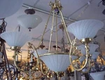Fredrick Ramond 3514PBWC Chandelier Light Fixture Gold Polished Brass Finish. Fixed Price $369.00.