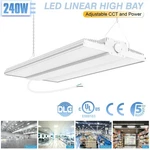 Kukuppo 3COLOR 240W Linear High Bay Area Lighting Warehouse Garage Led Shop Lamp. Fixed Price $119.99.