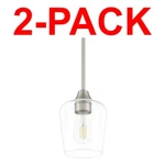 Hampton Bay 2-PACK Pavlen Brushed Nickel Contemporary Mini Pendant Glass Shade. Fixed Price $26.59.