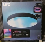 Lifx 15 In. Matte Black Indoor Selectable Led Flush Mount Multi-color Smart Wifi. Fixed Price $60.00.