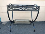 Deco Gallery, Tea, Bar, Table Heavy Wrought Iron Beveled Glass Vintage. Fixed Price $375.00.