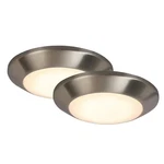 New Commercial Electric 7 In. Brushed Nickel Led Flush Mount (2-PACK). Fixed Price $20.00.