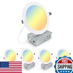 Elaruslux 4-PACK 7" 3CCT Ultra-thin Led Recessed Light W/ Junction Box, 30. Fixed Price $75.06.