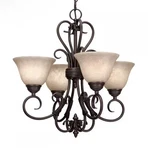 Golden Lighting Homestead 4-LIGHT Rubbed Bronze Chandelier Stone Glass. Fixed Price $158.40.