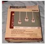Portfolio 3-LIGHT Mini Pendant Brushed Nickel Finish Indoor Hardwired Ul 0586836. Fixed Price $32.00.