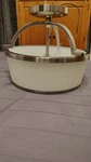 Savoy House Hagen Semi-flush Ceiling Satin Nickel Light White Glass Drum $250. Fixed Price $98.00.