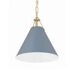 Crystorama Lighting Group XAV-B8301 Xavier 12"W Pendant Vibrant Gold / Blue. Fixed Price $238.00.