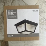 Exterior Flush Mount Lighting 9X5 Ceiling 2-LIGHT Bulb Black/translucent Glass. Fixed Price $40.99.