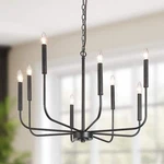 Lnc Black Rustic Linear 8-LIGHT Candlestick Holder Chandelier For Dining Room. Fixed Price $89.88.