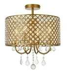 Chandelier Semi Flush Mount 4 Light Fixture Round Crystal Shade Living Room 17". Fixed Price $581.37.
