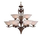 Weathered Patina With Alabaster Glass 9 Light Chandelier. Fixed Price $251.99.
