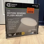 Commercial Electric 12 Led Motion Sensing Flush Mount 75W Damp Location. Fixed Price $25.00.