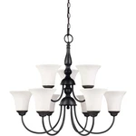 Nuvo Dupont 9 Light Tier 27" Chandelier W/ Satin White Glass 60-1843. Fixed Price $219.98.
