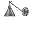 Hinkley Arti 3690PL Medium Swing Arm Single Light Sconce Polished Antique Nickel. Fixed Price $69.00.