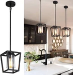 Sglfarmty 1-LIGHT Black Pendant Light, Farmhouse Hanging Lantern Fixture. Fixed Price $57.99.