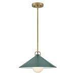 Lark Milo 1 Light 7" Pendant, Lacquered Brass/sage Green Accents 84437LCB-SG. Fixed Price $279.99.