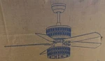 Warehouse Of Tiffany Empire Deux 5-BLADE Silver Chandelier Ceiling 52-INCH. Fixed Price $150.28.