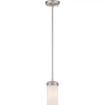 Nuvo Lighting Polaris Mini Pendant Brushed Nickel White Opal Shade 60-615. Fixed Price $89.99.
