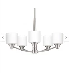 Park Harbor PHHL6285BN 22"W 5-LIGHT Single Tier Shaded Chandelier W/glass Shades. Fixed Price $150.00.