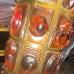 Mid Century Modern Amber Glass Pendant Light Cone Shade Pull Chain Indoor. Fixed Price $65.00.