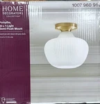 Home Decorators Collection Pompton 12 In. 1-LIGHT Gold Semi-flush Mount Ceiling. Fixed Price $29.74.