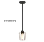 Hampton Bay Pavlen 5.5 1-LIGHT Black Pendant Clear Glass Shade GS-P070809BK Nos. Fixed Price $26.99.