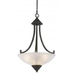 Cal Lighting 3-LIGHT Pendant Dark Bronze Iron & Glass, Elegant Ceiling Fixtur. Fixed Price $29.99.