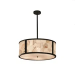 Justice Design Alabaster Rocks! Tribeca 24" Drum Pendant, Mat Blk, Incan. Fixed Price $998.00.