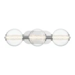 Eurofase Atomo 3 Light Sconce, Chrome/clear Glass Globe Shade 46809-018. Fixed Price $615.00.