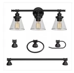 Globe Electric 50192 5-PIECE All-in-one Bathlight Set Oil Rubbed Bronze. Fixed Price $69.30.