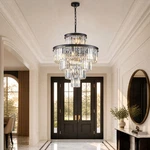 24" Elegant K9 Crystal Chandelier 5-TIER Pendant Light Hanging Ceiling Fixture. Fixed Price $199.99.