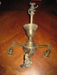 Vintage Antique 3 Lite Brass Ceiling Fixture Chandelier Pendant Lamp Light. Fixed Price $59.99.
