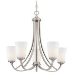 Minka Lavery 4965 Overland Park Light 26"W Vantage Chandelier - Nickel. Fixed Price $299.00.