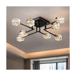 8-LIGHTS Semi Flush Mount Ceiling Fixture,black And Gold Modern Crystal.... Fixed Price $184.38.