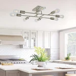 Tuluce Modern 8 Light Ceiling Mount Brushed Nickel Fixture. Fixed Price $135.00.