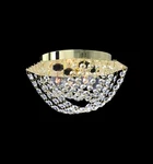 4-LTS Crystal Ceiling Mount Gold Finish Elegant Flush Chandelier L9"W9"H5". Fixed Price $79.00.