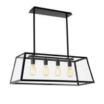 Society Morley 4-LIGHT Black Chandelier With Clear Glass Shade. Fixed Price $261.53.