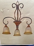 Hampton Bay Chester 3-LIGHT Aruba Teak Finish Chandelier Glass Shades 949602 New. Fixed Price $69.99.