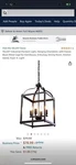 Viluxy Industrial Pendant Light, Hanging Chandelier, Farmhouse Black Metal Cage. Fixed Price $25.00.