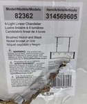 Kichler Chatwin 30.6 In. 4LIGHT Brushed Nickel W/black Island Linear Chandelier. Fixed Price $134.95.