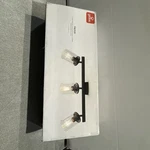 Globe Electric 64000117 24" 3-LIGHT Track Lighting, Matte Black, Seeded Glass. Fixed Price $55.00.