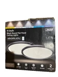 2 Pack Feit Electric IN.13.5W 1100 Lumen Dimmable Selectable Round Flush New. Fixed Price $44.99.