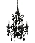 4-BULB Gothic Plug-in Or Hardwired Candelabra Chandelier, Black 14" X 17". Fixed Price $49.99.