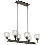 Kichler Niles Linear Chandelier 6LT, Olde Bronze, Clear Seeded - 43994OZ. Fixed Price $489.95.